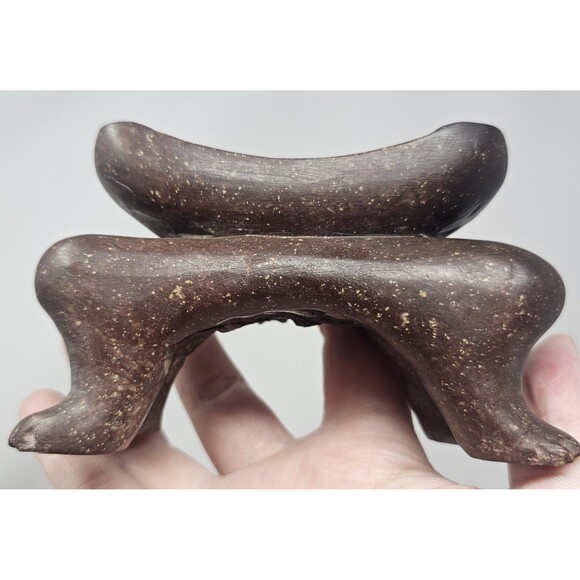 Vintage Chinese Hand Carved Soapstone Birds & Floral Motif Sculpture 8.5" Flaws - Picture 9 of 15